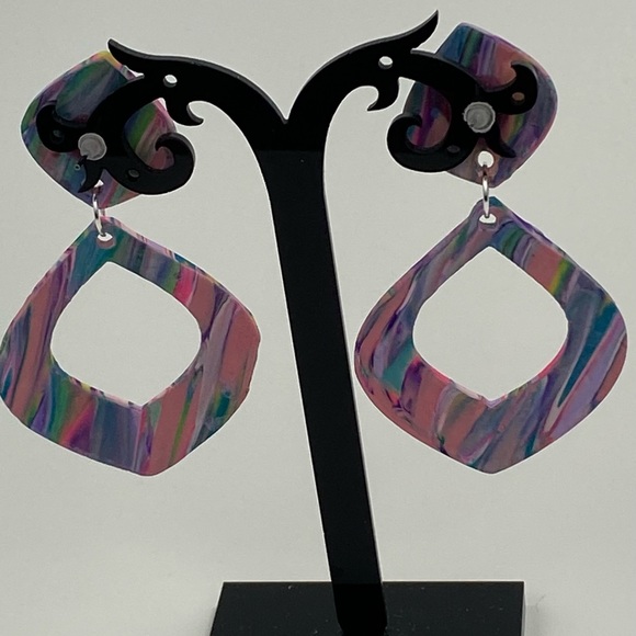 Unique Handmade Polymer Clay Stud Earrings - Picture 6 of 14